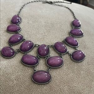 Elegant Purple Statement Necklace